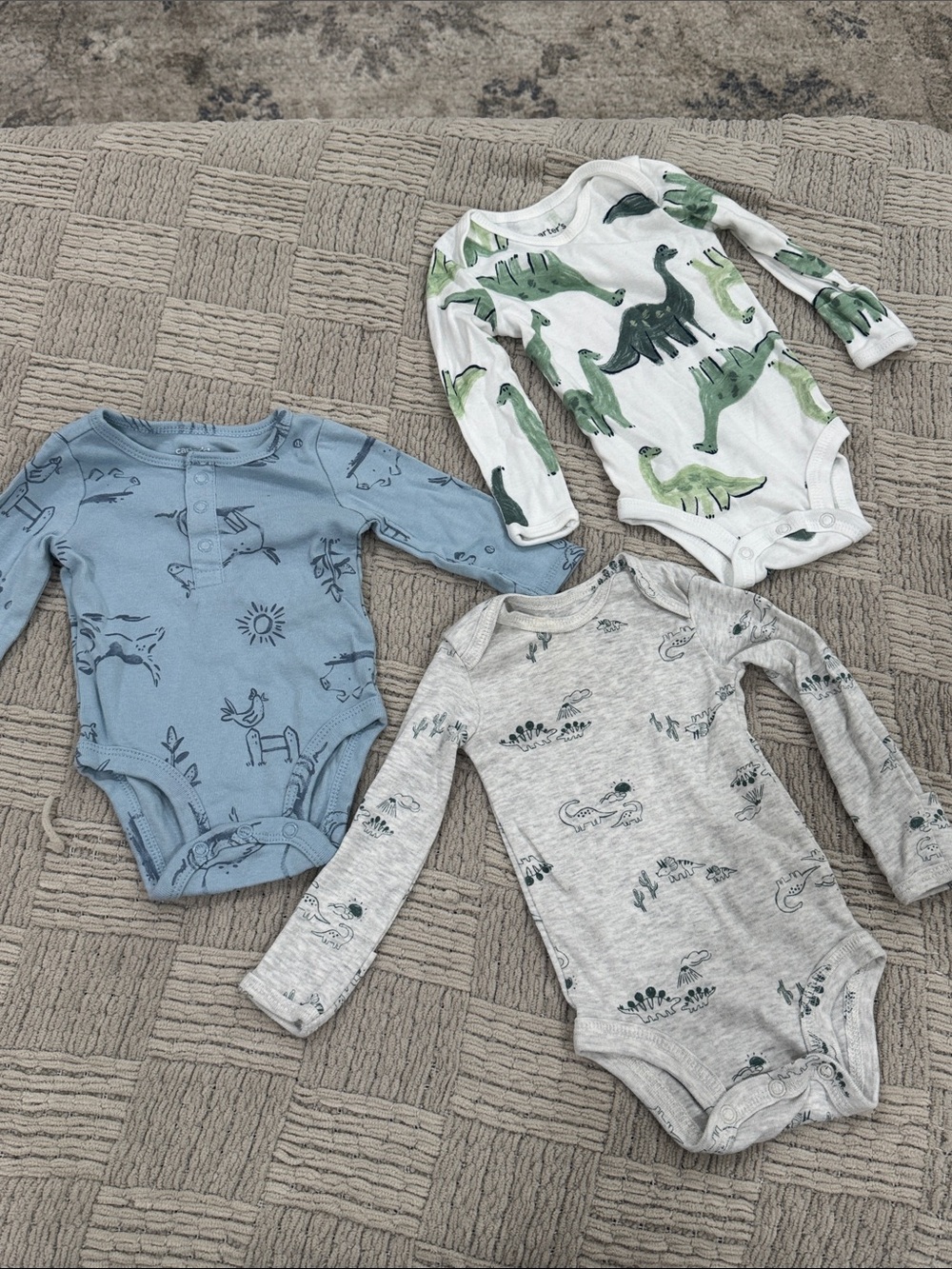 Carter's Baby One-Piece Bodysuits - Green, Blue, Gray